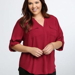 Torrid Georgette Pullover Blouse size 0